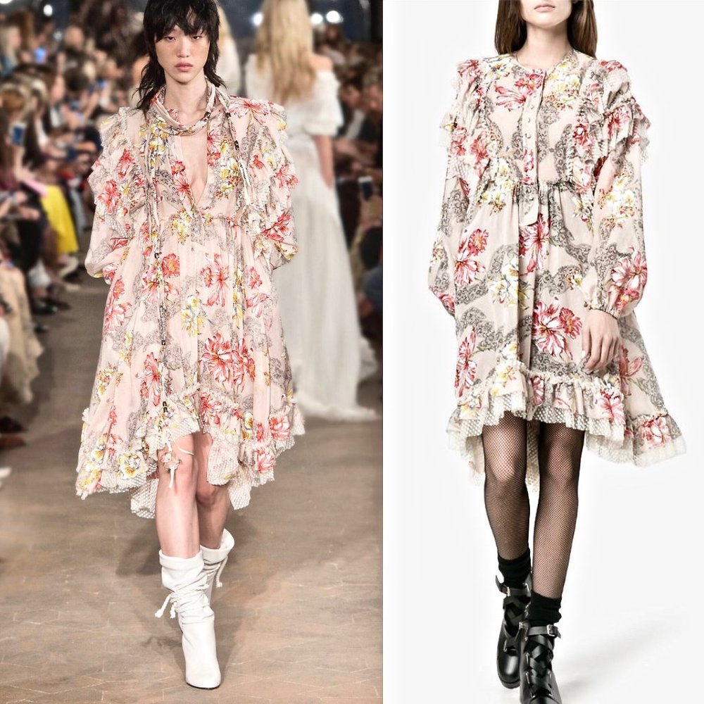 Philosophy di Lorenzo Serafini Floral Ruffle Dress